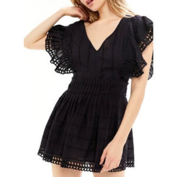 Urban Outfitters Black Embroidered Dress - Picture 1 of 11